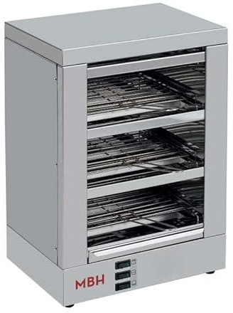 MBH - Tostadora profesional 3 pisos INOX eléctrica sin temporizador para HOSTELERÍA. Horno tostador de pan industrial para bar y restaurante.
