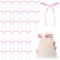 Wanmu 40 Stück Schleife Torten Deko, Rosa Hochzeit Torten Schleifen, Kuchen Cake Topper Geburtstag für Mädchen Brautparty, Hochzeitstorte, Babyparty, Party Dekorationen
