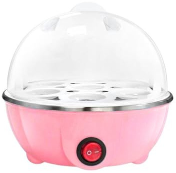 7-Egg Electric Egg Cooker – Fast & Healthy Egg Boiler with Auto Shut-Off, Large Capacity Steamer for Hard, Soft & Poached Eggs, BPA-Free PP Material, Easy Breakfast Maker (Pink, 1 Layer)