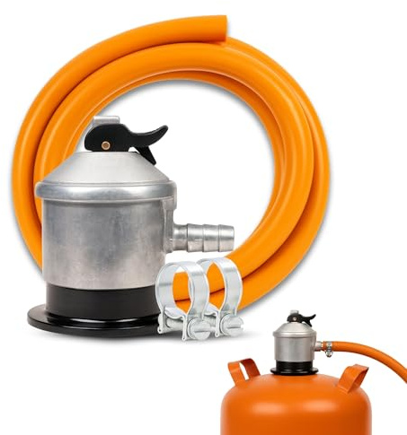 Kit completo butano, Regulador de gas butano + Tubo Goma 1,5 metros + 2 abrazaderas seguridad, Homologado ,Apto para cocinas, estufas gas, calderas, catalíticas, barbacoas, paelleras, calentadores