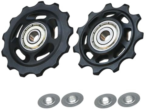 2 Pezzi Deragliatore per bicicletta, 11T/13T Cuscinetto sigillato Ruota dentata, Pulegge deragliatore, Adatto per mountain bike, bici da strada e bici da città