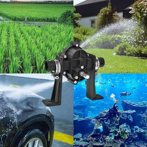 Drill Water Pump – 4.33 * 4.72 Inches Aluminum Alloy + Abs Electric Drill Powered Pummp | Portable, Self-Priming Transfer Pump | Water Pummp for Watter, Oil & Fluids, Hand