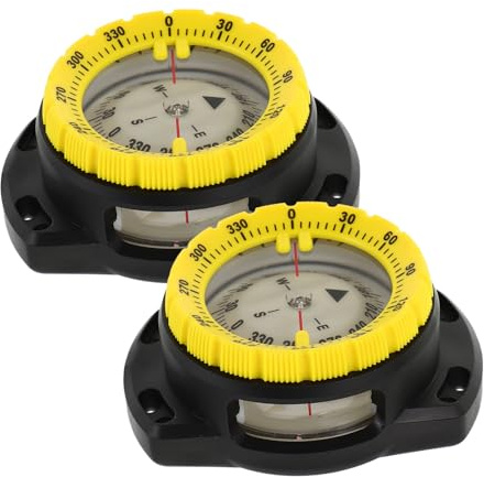 VANZACK 2 Piezas Brújula de Muñeca para Buceo Sumergible con Banda Elástica Resistente y Dial Luminoso Compás Magnético Preciso y Resistente al Agua para Exploración Submarina y