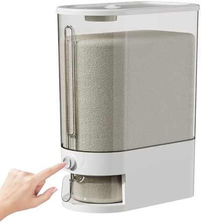 Rice Dispenser Container 10KG, Household Sealed Moisture Proof Rice Storage Container, Leakproof Transparent Stackable Storage Box, Dry Food Small Grain Soybean, for Kitchen Pantry Household
