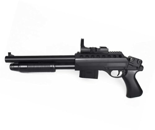 Escopeta de Airsoft de Muelle, con Rail 20 mm, de ABS Negro, 51,5 cm, 350g, Calibre 6mm, para Uso Recreativo, Potencia Inferior a 1 Julio