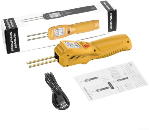 Autilyshop Soldador de plástico inalámbrico con pantalla LCD, batería de 5000 mAh que se calienta en 3-5 segundos para reparación de parachoques de coche, herramienta de mano de soldadura de fibra de