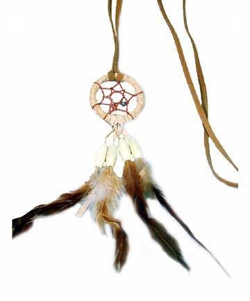 PARTY DISCOUNT Indianer-Traumfänger-Halsband mit Perlen & Federn