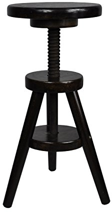 Magnetic Mobel® Hocker Massiv Schemel Stuhl Sitzmöbel Buche Drehhocker Barhocke 52-70cm (Nussbaum)