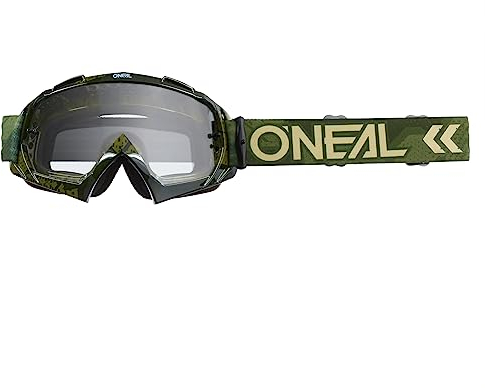O'NEAL | Fahrrad- & Motocross-Brille | MX MTB DH FR Downhill Freeride | Hochwertige 1,2 mm-3D-Linse für ultimative Klarheit, UV-Schutz | B-10 Goggle Camo V.22 | Army Grün - klar | One Size