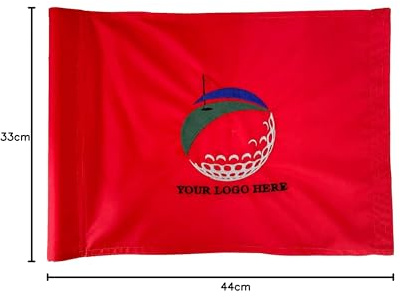 Custom Golf Flag Embroidered Golf Flag Nylon Tube Fitting Flag Golf Club Logo Flag Putting Green Flag (Red)