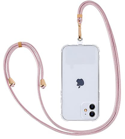 Ownest Handykette Kompatibel mit Phone Lanyard Handyband Zum Umhängen mit Verstellbarem Kordel Nylonhals-Umhängegurt Schlüsselband, Kompatibel mit Allen Smartphone Hülle - Rosa