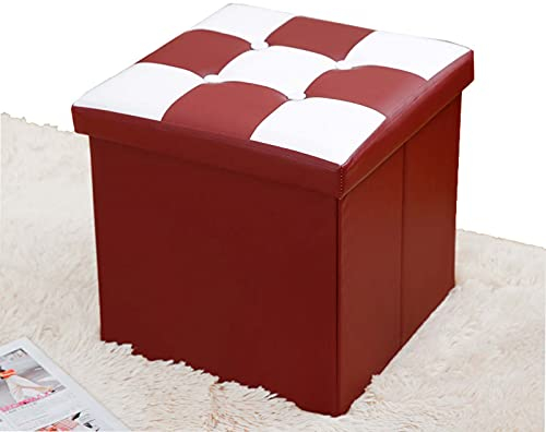 FOGUO Pouf Sitzpuff, Sitzbank Sitzhocker mit Stauraum, Sitztruhe Aufbewahrungsbox Faltbar, Platzsparend, Bis 300 kg Belastbar, Sitzpouf Bodenkissen