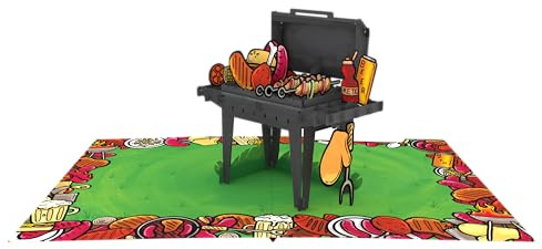 3D-Grill-Pop-Up-Karte für Vater, Bruder, Sohn, Feinschmecker, Koch, Urlaub, Grußkarte, Geburtstagsparty-Gutschein