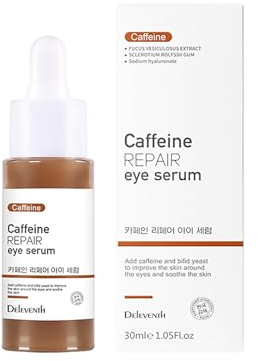 DEleventh Korean Brand Caffeine Repair Eye Serum 30ml / with Vitamin E, Anti-Oxidation, Fade Fine Lines, Reduce Puffiness and Dark Circles, Firm and Hydrate Delicate Eye Area