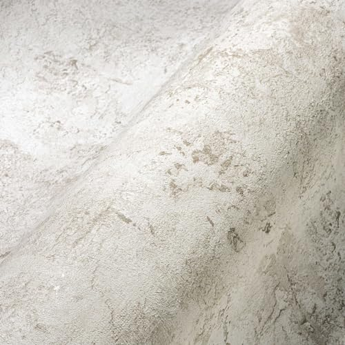 A.S. Création THE BOS 388231 Papier peint intissé Motif pierre Gris clair Beige 10,05 m x 0,53 m Fabriqué en Allemagne