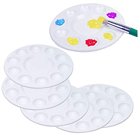 Paleta de Pintura, 6 Piezas 17cm Redonda Paleta de Artista Ideal para Pintura Acrilica,Pintura Al Oleo para Pintar