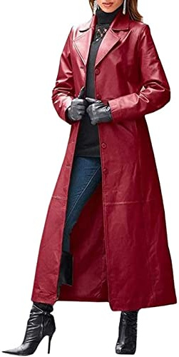 QLXYYFC Womens Oversized Jacket Long Sleeve Faux Leather Blazer Lapel Button Down Leather Autumn and Winter Coat