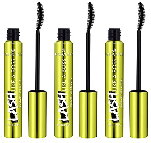 Essence LASH LIKE A BOSS INSTANT LIFT & CURL Lot de 3 mascaras à effet pulsant instantané, végétalien, sans particules de microplastique, sans parfum, sans alcool, 3 x 9,5 ml