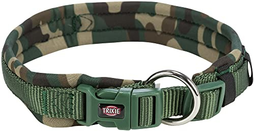 TRIXIE Premiumhalsband, extra bred neoprenstoppning, S–M: 35–42 cm/15 mm, kamouflage – 1988323