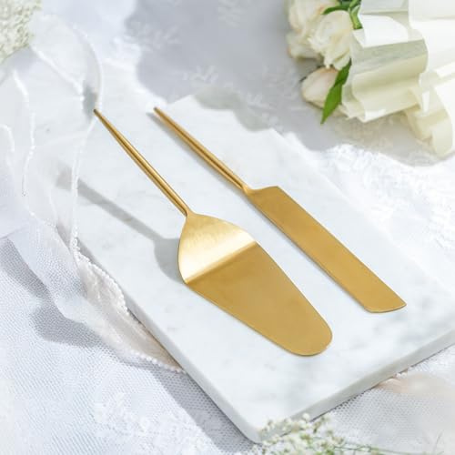 Handgefertigter Tortenheber mit goldfarbenem Finish, luxuriöser mattgoldener Edelstahl, perfekt für Hochzeiten, Geburtstage und Dinnerpartys, handgefertigt von erfahrenen indischen Kunsthandwerkern