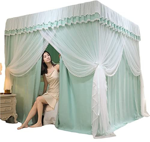 DUANIP Betthimmel for Mädchen – Prinzessin, Elegante Spitze, transparente Netzbettvorhänge – Baldachin for Mädchenzimmer, Bettwäsche, Netz for Zwei Einzelbetten (Size : 1.8m*2.0m)