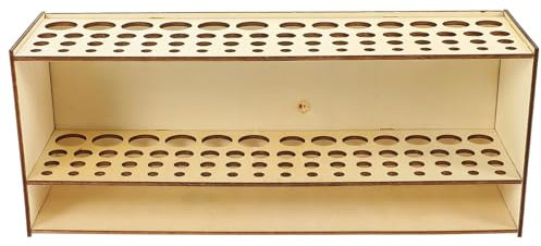 NUOBESTY Pen Holder wooden paint brush holder case paint organizer rack desk organizer brush Wall-mounted desk multi holes pen holder tabletop pencil brush rack Storage Box wooden pen