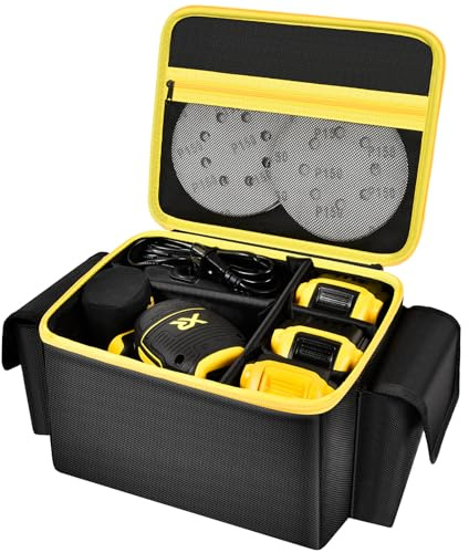 Bag Compatible with DEWALT 20V MAX Orbital Sander/for DEWALT 20V MAX* Belt Sander, Cordless Orbital Power Tools Storage Cover for Sandpapers & Battery Charger and Accesories (Case Only)