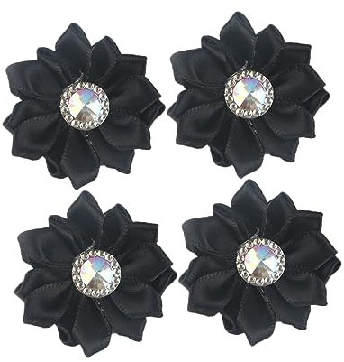 Garneck Blumen-kopfbedeckungs-zubehör 20 Stück Chiffon-blüten-krokodilklemme Mit Strasseinlage Für Haarspange Kleidungsdekor
