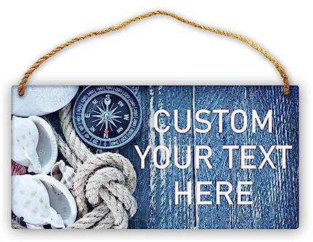 Lsjuee Custom Wood Signs Personalised Rustic Wood Signs Custom Hanging Wooden Sign with Your Own Image/Logo/Text for Bar Home Bedroom Man Cave Wall Decor 6 X 12 Inch