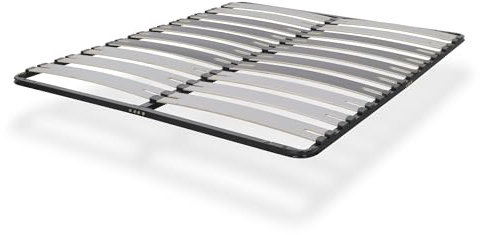 i-flair Lattenrost Deck 200x200 cm - Stabiler Metall-Lattenrahmen mit Breiten Latten für alle Betten und Matratzen geeignet