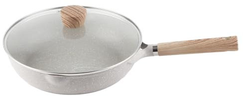 Poêle à Frire en Pierre, Poêle à Crêpes aux œufs Antiadhésive de Grande Capacité, Batterie de Cuisine Universelle Professionnelle pour la Cuisine à Domicile, le Petit-déjeuner, Toutes les Cuisinières