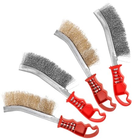 Veemoon 4pcs Multifunctional Bbq Brush Portable Grill Brush Steel Scrubber Outdoor Barbecue Tool for Grill Cleaning