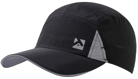 TOP-EX XL/XXL Atmungsaktive Baseball Cap Herren mit Sonnenbrillenschloss UV-Schutz Basecap Sommer Sport Running Golf Cap Schwarz M/L
