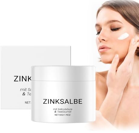 Zinksalbe gegen Pickel 50g, Anti Pickel Creme, Zinksalbe gegen Pickel Zugsalbe Pickel Anti Pickel Creme, Zink Salbe gegen Mitesser und unreine Haut, auch für Pickel am Po und Rücken (1)