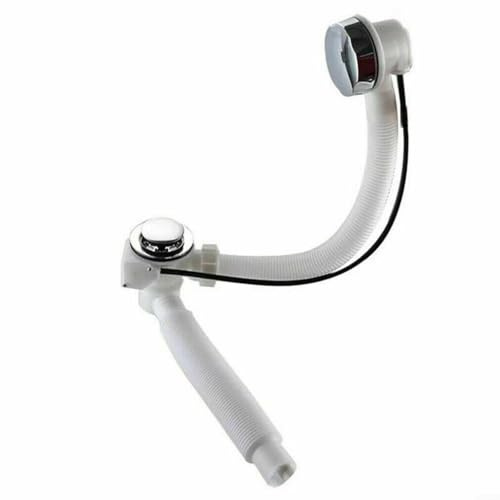 Ensemble de vidage de baignoire avec kit de trop-plein, siphon de douche avec tuyau de trop-plein, bonde de baignoire avec construction en plastique, finition chromée pour baignoires