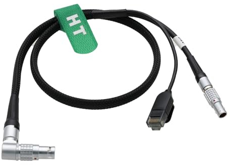 HangTon Cable for BitBox Teradek COLR to ARRI ALEXA 35 Mini, Mini LF, Classic, XT, SXT，LF Camera, Remote Control Ethernet Power, Rotated Angled 10 Pin to 2 Pin RJ45, 60cm