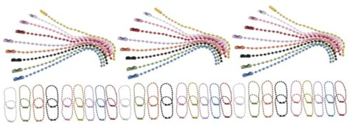STOBOK 3 Sätze Metallperlenkette Schlüsselanhänger Weihnachtsdekoration Tag Kette Farbe Und Perlen Weihnachten Schlüsselanhänger Perlen Kugeln Weihnachtsbaum Charms Ketten 100 Stück * 3
