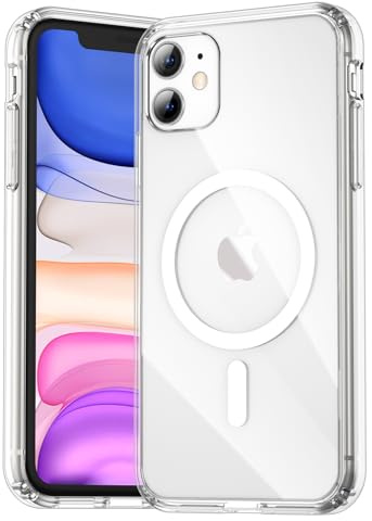 Natiiozie Magnetica Cover per iPhone 11 Compatibile con MagSafe Custodia Traslucida Opaca Posteriore, Antiurto Anti-impronta Resistente ai Graffi Protettiva Case Trasparente