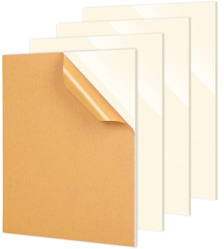JarThenaAMCS 4Pcs Cream Acrylic Sheets 1/8 Thick 12 x 16 Inch Cream Color Cast Acrylic Sheet Opaque Plastic Panel for Laser Cutting Engraving Materials DIY Crafts
