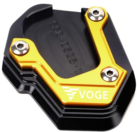 LLIDFONK Compatible con VOGE DS900X DS625X DS525X 900 625 525 dsx DSX 900 625 525 2024 2025 accesorios aluminio motocicleta soporte pie pata de cabra almohadilla ampliada almohadilla de apoyo (dorado)
