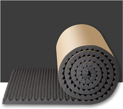 VUIKLCty Wall soundproofing materials Acoustic Foam, Self-adhesive Acoustic Foam, Egg Cotton for Soundproofing and Damping Pads for Home Music Studios 1x10m Roll-type soundproofing mats(Schwarz)