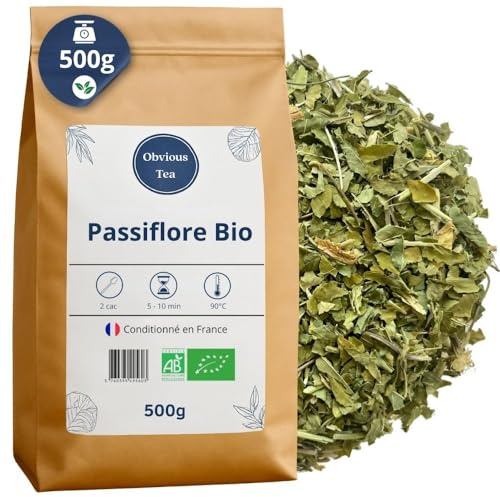 Passiflore Bio en Vrac - Herboristerie et Tisane Relaxante - Passiflora Edulis Sims - Aromatique - Agriculture Biologique - Conditionné en France (500 gr (250 Tasses))