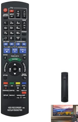 N2QAYB000780 Remote Control Compatible with Panasonic HDD Blu Ray DVD Recorder DMR HWT230EB HWT130EB HW120EBK PWT635 PWT530 PWT520EB PWT520 Recorder IR6, Replacement Remote No Setup Required