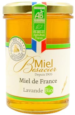 Saveur délicate de lavande française pour vos petits-déjeuners — MIEL BESACIER Miel de Lavande Bio, origine France, pot de 500g - Lot de 2