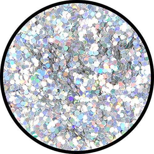 Eulenspiegel 906972 - Glitter Silber-Juwel (grob), holographisch, 6g, Karneval, Halloween, Mottoparty