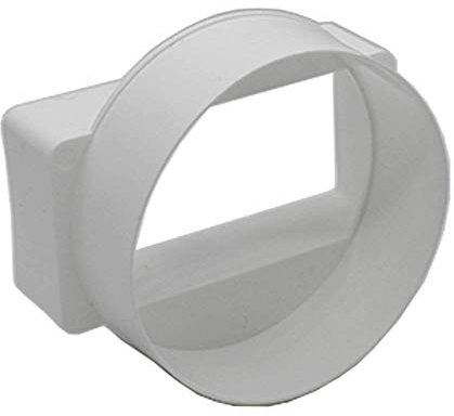 Kair Ducting Adaptor 110mm x 54mm to 100mm - 4 inch Rectangular to Round Straight Channel Connector for Converting to Different Size Duct Systems - Female