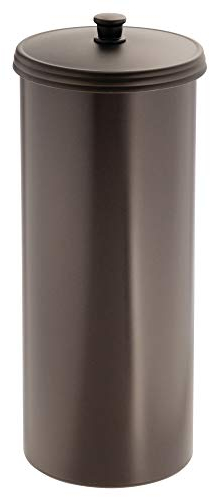 iDesign Kent Toilet Roll Storage Free Standing, Practical Plastic Toilet Paper Holder, Easy Bathroom Toilet Roll Storage Solution for 3 Toilet Rolls, Black, 93390