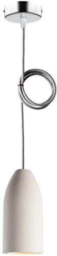Buchenbusch urban design Deckenlampe hängend light edition 7,5 x 16 cm, Pendelleuchte 1 flammig mit Textilkabel Grau