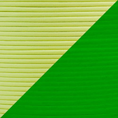 Paracord Planet para Glow Typ III 400 Glow in The Dark Paracord – Weiß, Gelb, Pink, Grün und Blau – Wählen Sie 10 ', 25', 50 '100' Füße in Länge, Gelb, 100 ft