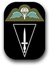Copytec Aufkleber/Sticker - para-Commando-Brigade Belgien Heer Militär Fallschirmjäger Einheit Fallschirm Springer Flügel Wappen Abzeichen Emblem 5x7cm#A1786